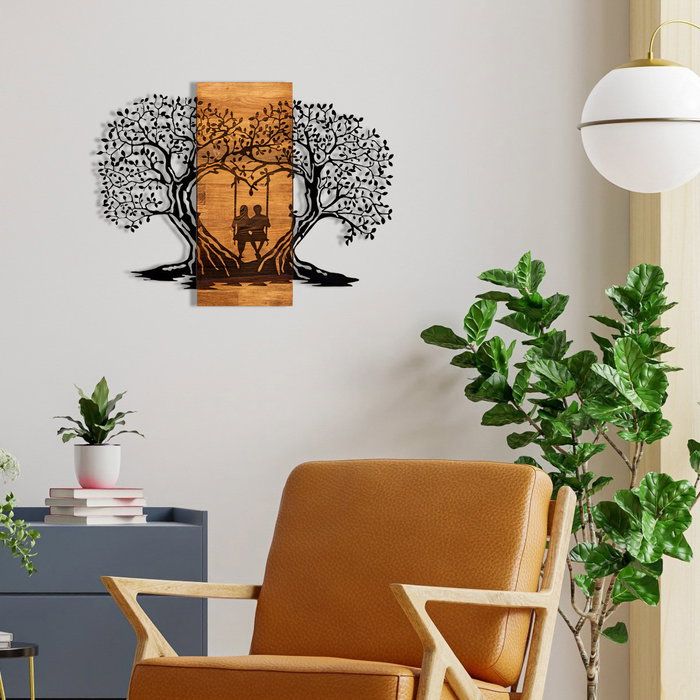 Wallity Eva Escultura de pared Negro y Nogal